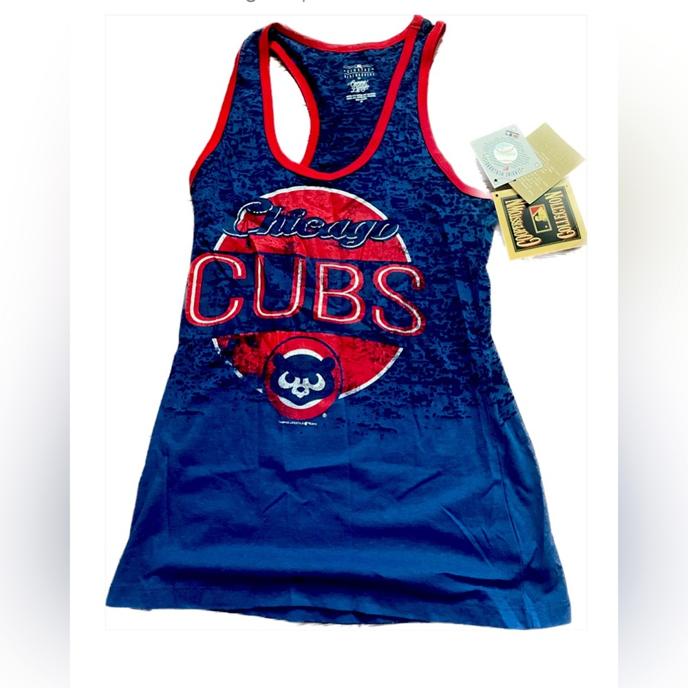 ⭐️NWT Cooperstown Collection  Chicago cubs blue red mesh tank top